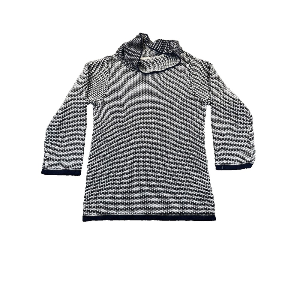 Boden‎ Audrey Sweater Womens Size 2 Wool Turtleneck Long Sleeve  Blue white